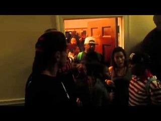 FLOYD MAYWEATHER GREETS SHARMBA MITCHELL BACKSTAGE IN WASHINGTON AT PRESS CONFERENCE