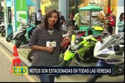 Motos son estacionadas en cualquier parte de la vía pública como veredas y áreas verdes