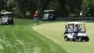 Trump Drives Golf Cart at Bedminster Club, Fist Bumps Other Golfers