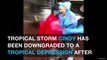 Cindy downgraded to tropical depression after landfall