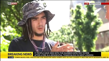 Grenfell Tower Fire: Piki Seku, who swore on BBC News, interviewed on Sky News