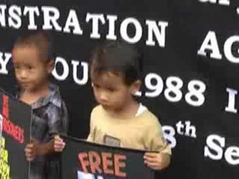 Activists protest on 20th anniversary of military coup