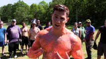 SHOT WITH 1000  PAINTBALLS IN SLOW MOTION | Bodybuilder VS Paintball Guns | Crazy Challeng