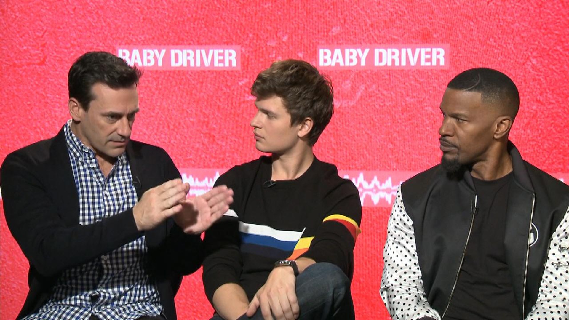 Ansel Elgort Jon Hamm On Baby Driver Press Tour Video Dailymotion
