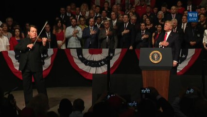 Famed Cuban Violinist Plays The National Anthem For President Trump