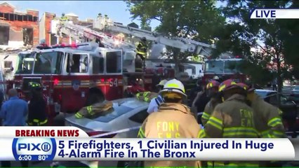 Multiple Firefighters, 1 Civilian Injured in 4-Alarm New York City Blaze