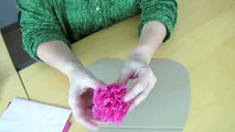 DIY Deko - Herzen aus Blüten mit Krepp-Papier basteln
