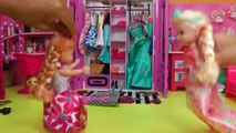 Dress up MESS ! Elsa & Anna toddlers Dresses Lipstick Painting nails Clothes Puppy