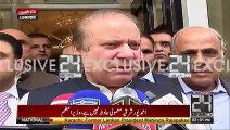 Nawaz Sharif is Talking to Media After Enjoying Eid in London