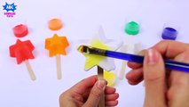 Learn Colors for Children Smash Stars Finger Family Song Rhymes Glitter Painting Learning Video