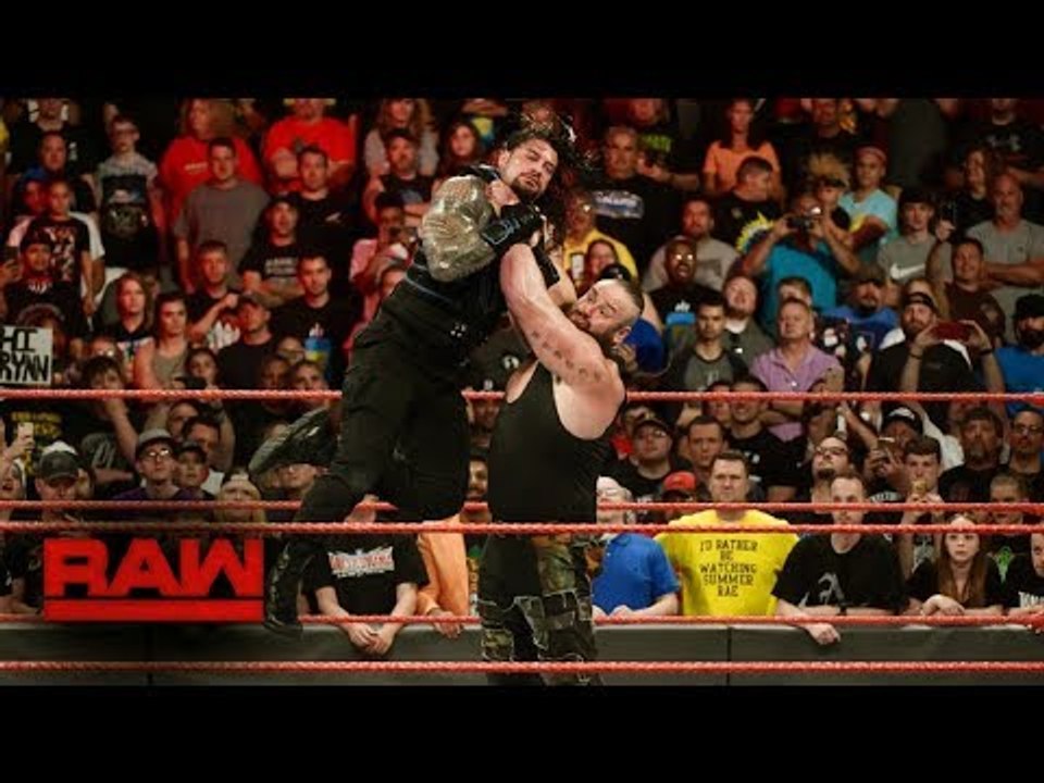 Roman Reigns vs. Samoa Joe - Braun Strowman Return - WWE Raw 19 June 2017 Monday Night 6/19/17
