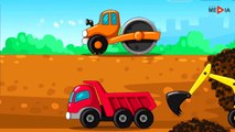 The Red Dump Truck, Crane andtor - Diggers and Builder - Vehicle & Car