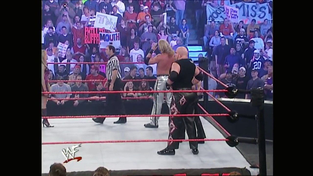 Test, Albert and Trish Stratus vs. Hardcore Holly, Crash and Molly