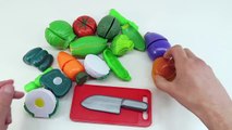 Learn Names of Fruits and Vegetables Toy Cutting Velcro Fruits and Vegetables Slicing Peeling