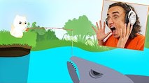 KWEBBELKOP-CATCHING THE BIGGEST SHARK IN THE GAME! (Cat Goes Fishing)