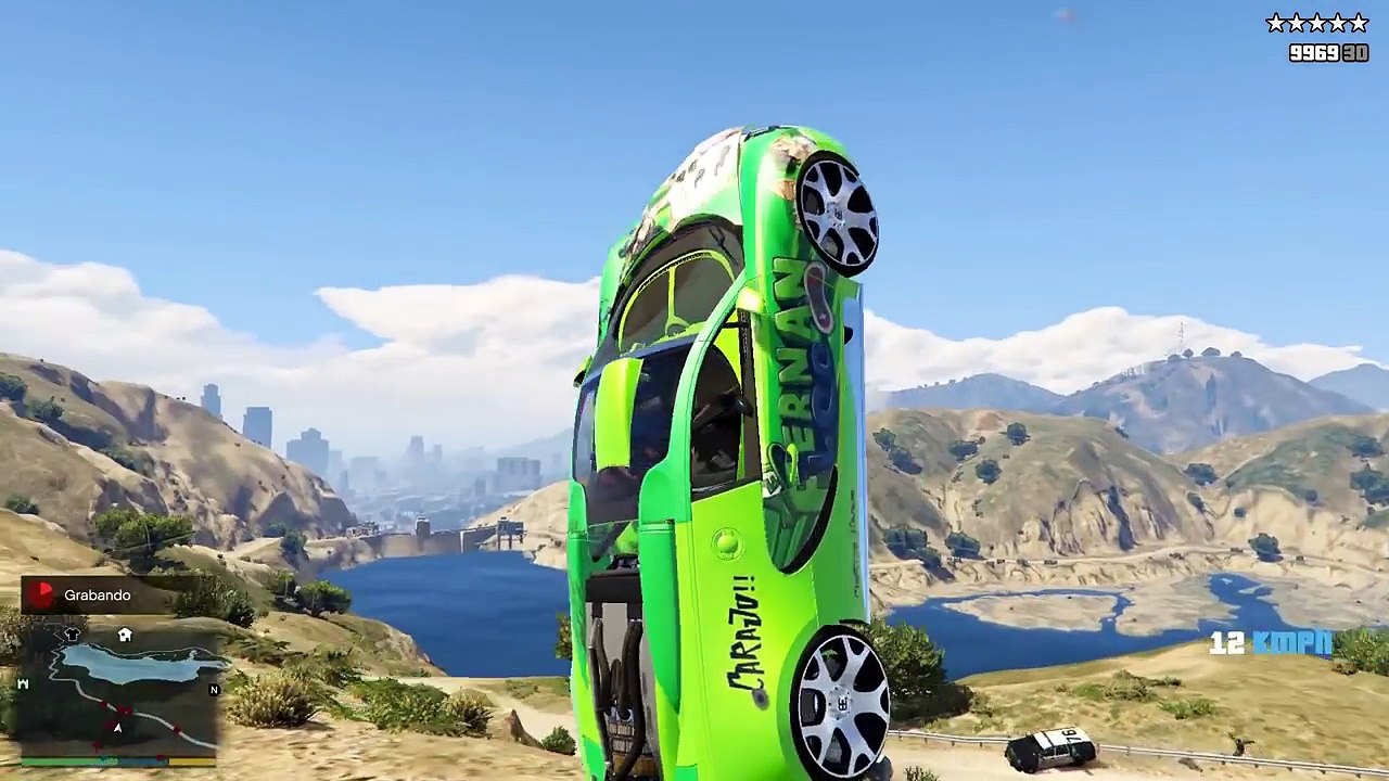 ¿Qué pasa si ponemos un cohete en el coche de Fernanfloo en GTA 5 ? Grand theft Auto V Fun