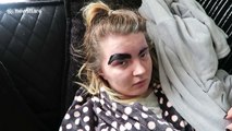 Man draws over girlfriend's eyebrows with permanent marker