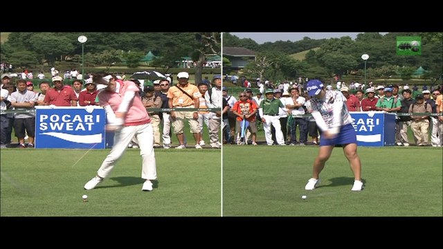 イ・ボミ LEEBOMEE 이보미 ちゃん、アン・シネ SHIN-AE AHN 안 신애 ちゃん、キム・ハヌル HA-NEUL KIM 김하늘ちゃん アース・モンダミンカップ2017　2日日 earth mondahmin cup 2ndRound janapese ladeis golf