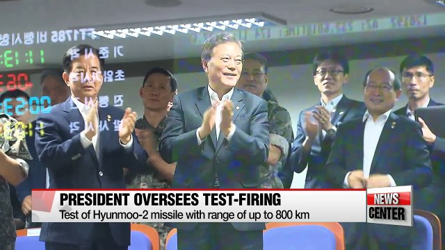 South Korean president observes test-firing of 800km range home-grown missile