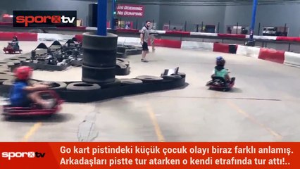 Go kart pistinde tur atmayı yanlış anlayan çocuk!