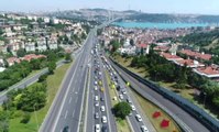 15 Temmuz Şehitler Köprüsü'nde Trafik Yoğunluğu Havadan Görüntülendi