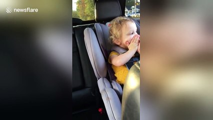 Boy, 3, gets overly excited as he sees a train for the first time