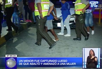 Un menor fue capturado luego de que asaltó y amenazó a una mujer
