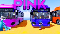 Learn Colors Big Bus Extreme Jump w Spiderman Cartoon & Superheroes Animation for Kids