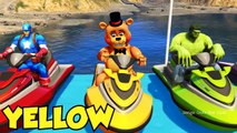 Learn Colors with JETSKI & Motorcycle w/ Superheroes Fun Cartoon for Kids & Babies