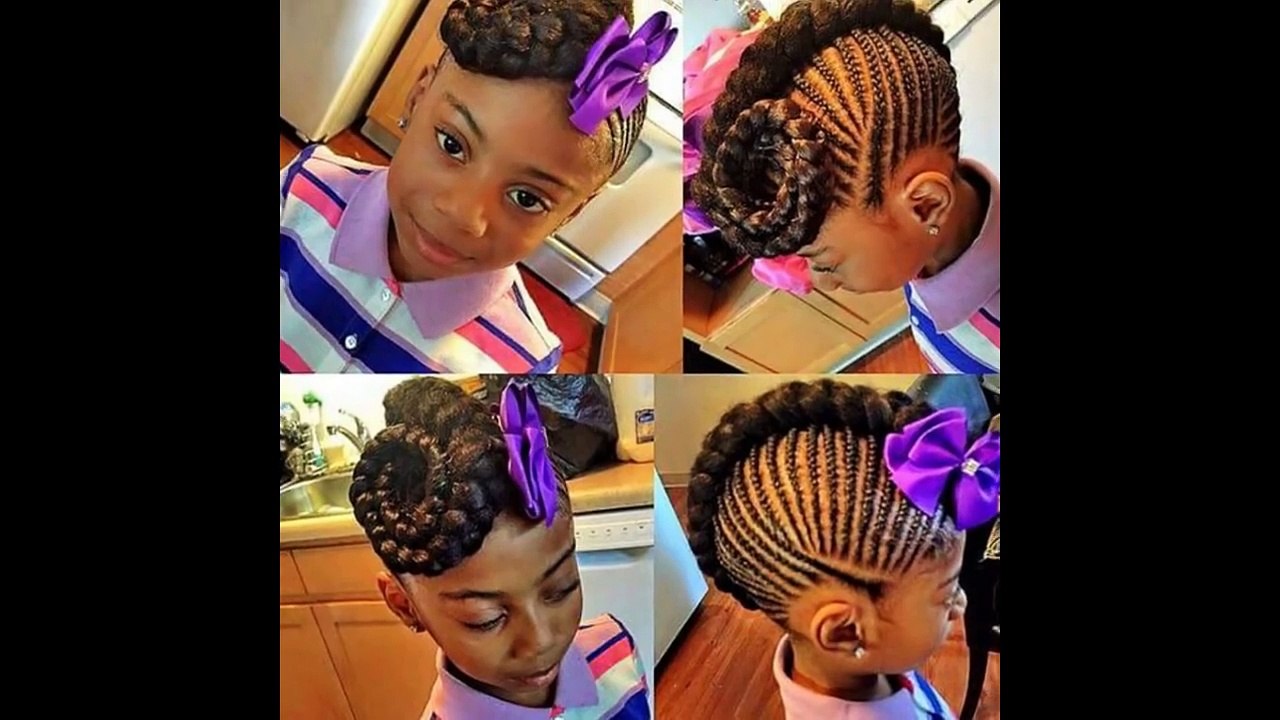 Pour filles cheveux coiffures enfants petit naturel cornrows