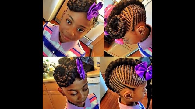 Pour filles cheveux coiffures enfants petit naturel cornrows