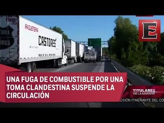 Tránsito detenido en la México-Querétaro por fuga de gas