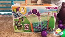 BALL TOSS Connect 4 Family Fun Game Night parent vs kid! Eggs Surprise Toys For