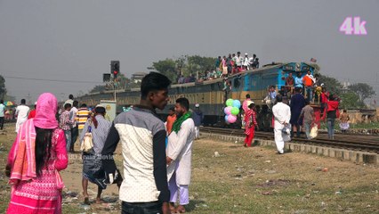 Brahamaputra Express Entering Tongi Railway Station in 4K