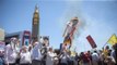 Protesters burn American, Israeli & Isis flags during Al-Quds day march in Iran