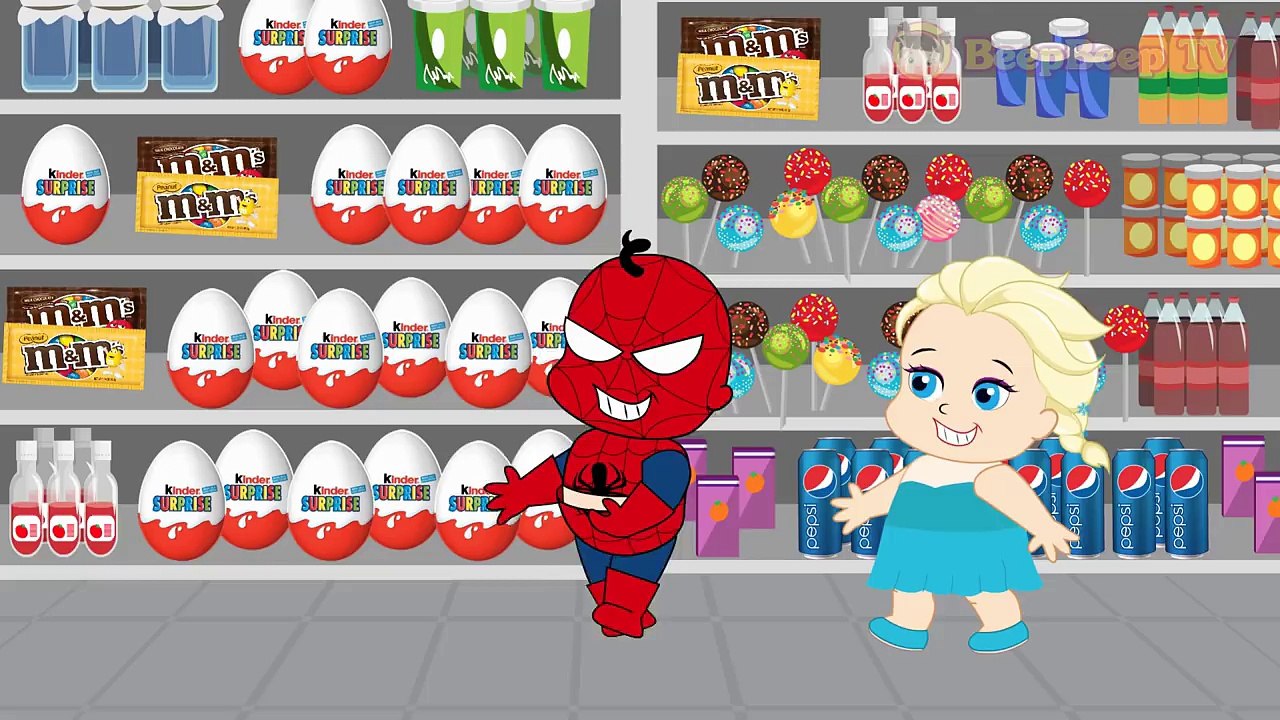 Frozen Elsa Mommy Get Stuck in Escalator Full Episodes! Spiderman Finger Family Song Nurse
