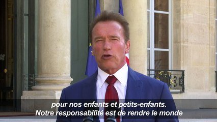 Arnold Schwarzenegger à l'Elysée pour parlerclimat