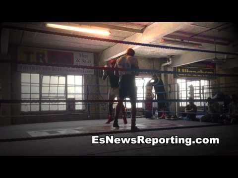 gold medal winner Anthony Joshua sparring 20 year old isaac chamberlain EsNews
