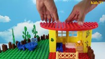 Peppa Pig Blocks Mega House LEGO Creations Sets With Masha And The Bear Legos Toys For Kid