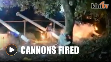 Meriam buluh 'battle' caught on video