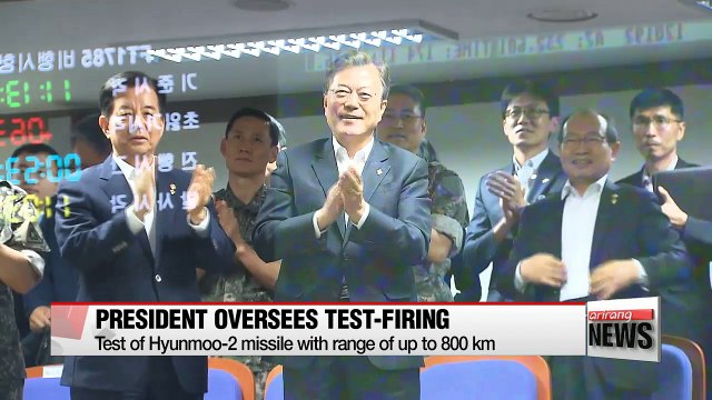 South Korean president observes test-firing of 800km range home-grown missile