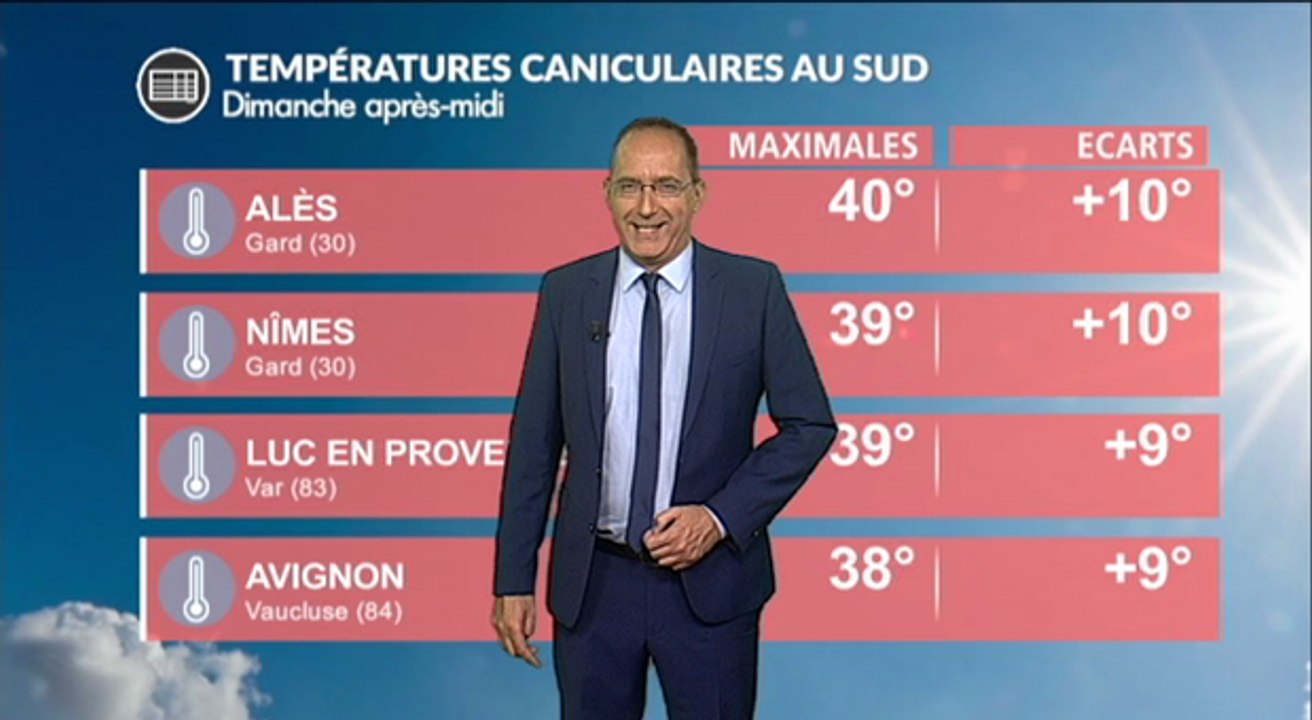 Météo dimanche : toujours de fortes chaleurs dans le sud