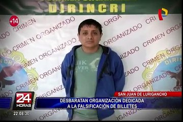 SJL: PNP desarticuló organización dedicada a la falsificación de billetes