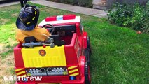 Fire Engine For Kids (Ride On) - Unboxing, Review, Pretend Rescue Power Wheels Fire Truck