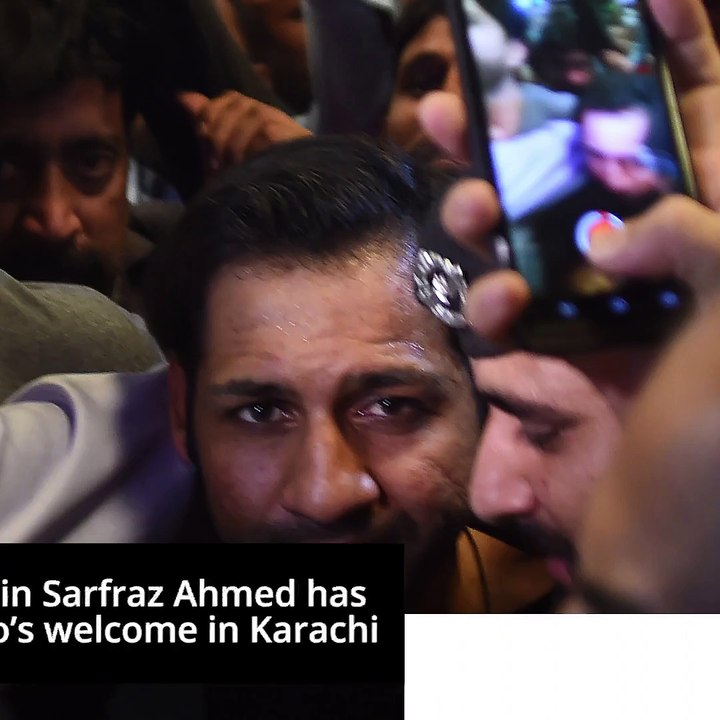 sarfraz reception in karachi after winning champion trophy