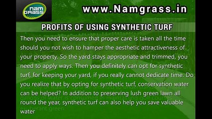 PROFITS OF USING SYNTHETIC TURF