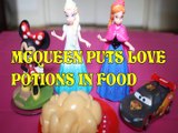 MCQUEEN PUTS LOVE POTIONS IN FOOD   MINNIE MOUSE ELSA ANNA FROZEN DISNEY CARS 3 Toys Kids Video