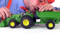 Tractor toy and toys and animals for children _ Blippi