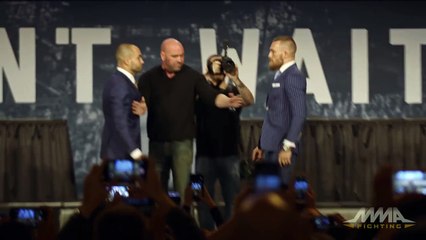 UFC 205- Conor McGregor vs. Eddie Alvarez Staredown