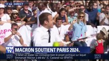 Emmanuel Macron joue au tennis en fauteuil roulant avec des athlètes handicapés